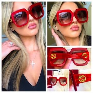🔥NEW LUXURY GUCCI RED HOT SUNGLASSES 🔥